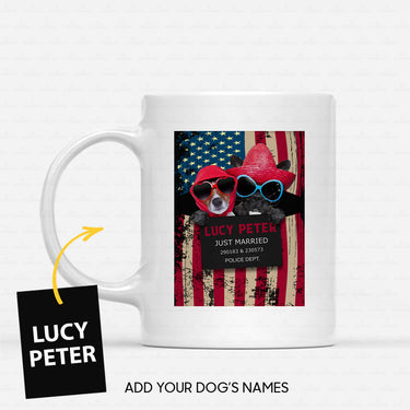 Personalized Dog Gift Idea - Bad Dogs Wearing Different Pink Hats For Dog Lovers - White Mug